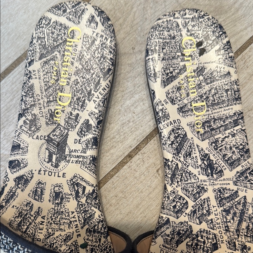 Dior Dway Slide Sandals - Navy and White - Picture 4 of 5